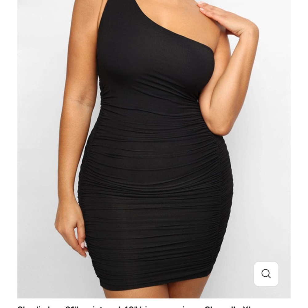Shapewear Dress 1 Elegant Black One-Shoulder